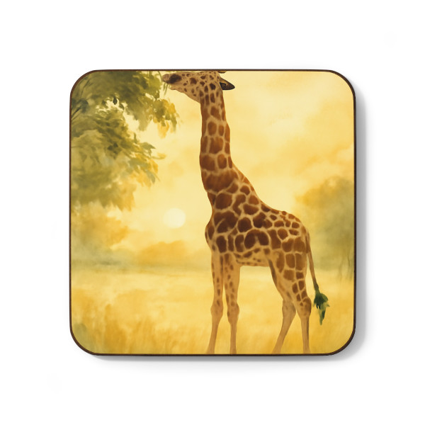 Gentle Giraffe Glow - Hardboard Back Coaster