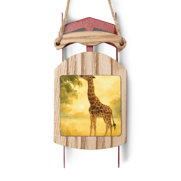Gentle Giraffe Glow - Sled Ornaments