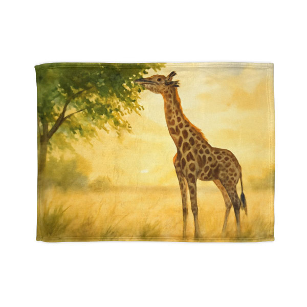 Gentle Giraffe Glow - Soft Polyester Blanket