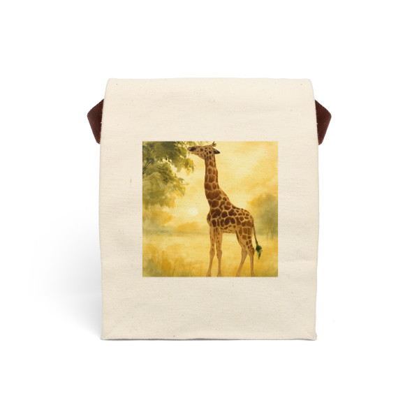 Gentle Giraffe Glow - Canvas Lunch Bag With Strap