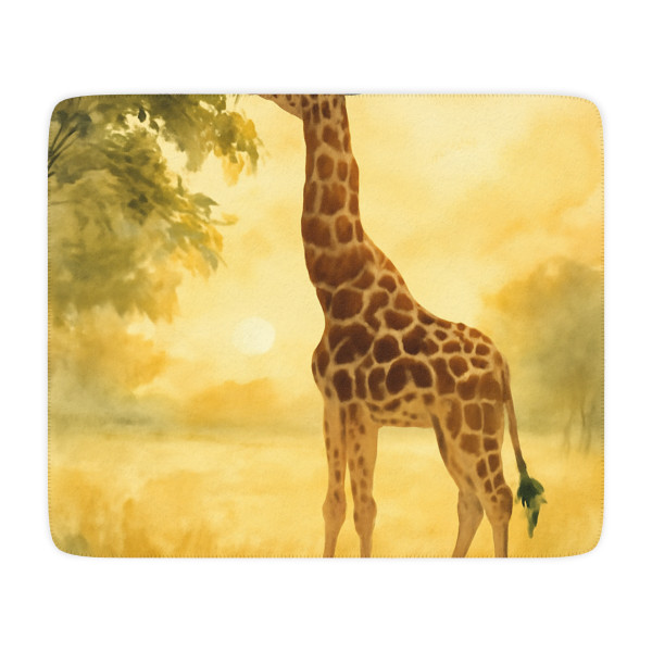 Gentle Giraffe Glow - Tan Sherpa Blanket