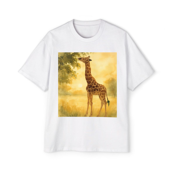 Gentle Giraffe Glow - Men's Heavy Oversized Tee
