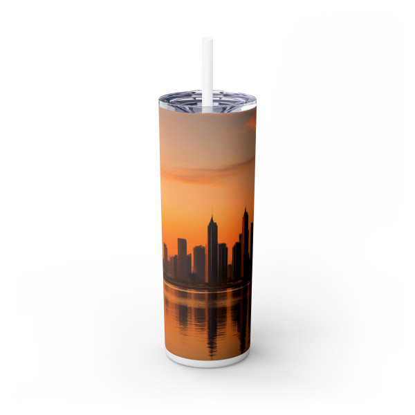 Dubai Desert Mirage - Skinny Tumbler with Straw, 20oz