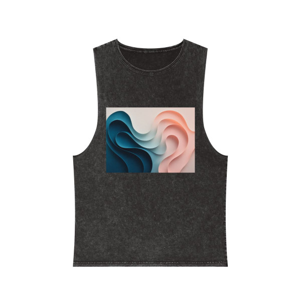 Fluid Harmony Waves - Unisex Stonewash Tank Top