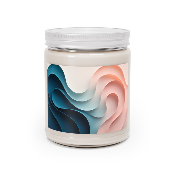 Fluid Harmony Waves - Scented Soy Candles with White Lid, 9oz