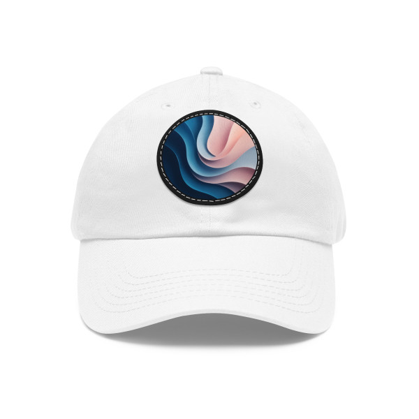 Fluid Harmony Waves - Dad Hat with Leather Patch (Round)