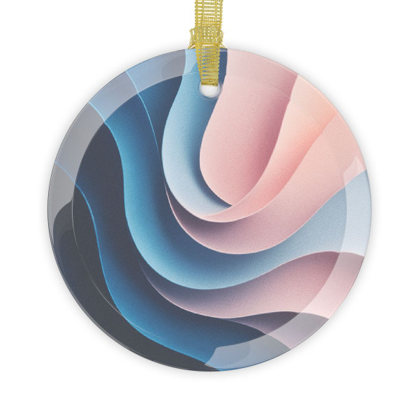 Fluid Harmony Waves - Glass Ornaments