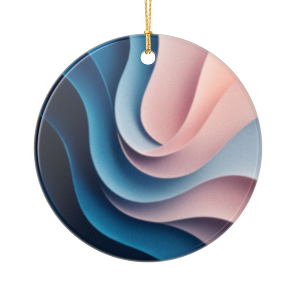 Fluid Harmony Waves - Ceramic Ornaments (2-Side Print)