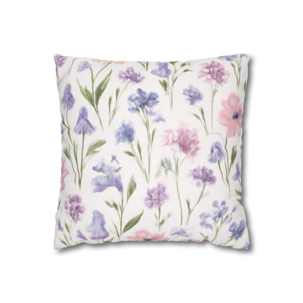 Charming Meadow Bliss - Square Poly Canvas Pillowcase