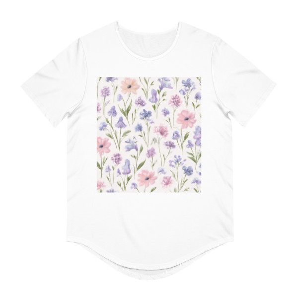 Charming Meadow Bliss - Men's Jersey Curved Hem Tee