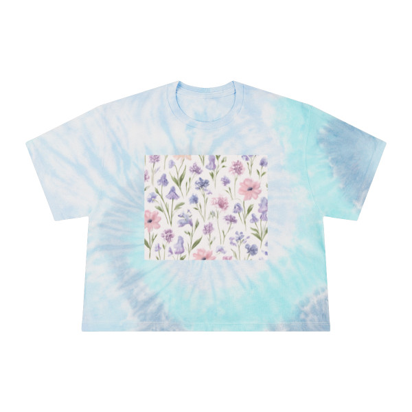 Charming Meadow Bliss - Women's Tie-Dye Crop Tee