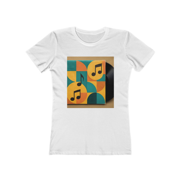 Timeless Vinyl Vibes - The Boyfriend Tee for Women