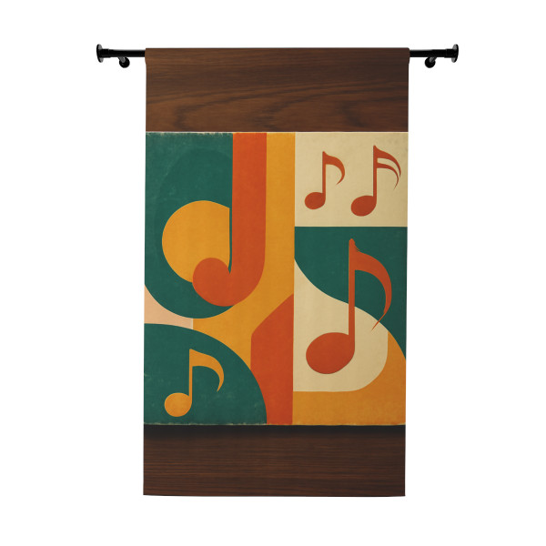 Timeless Vinyl Vibes - Window Curtains (1 Piece)