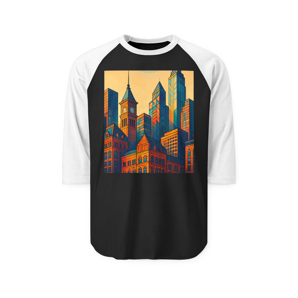 Urban Mosaic - Unisex Three-Quarter Sleeve Raglan Shirt
