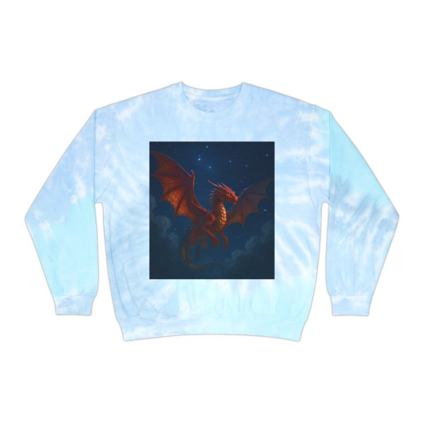 Celestial Fire Drake - Unisex Tie-Dye Sweatshirt