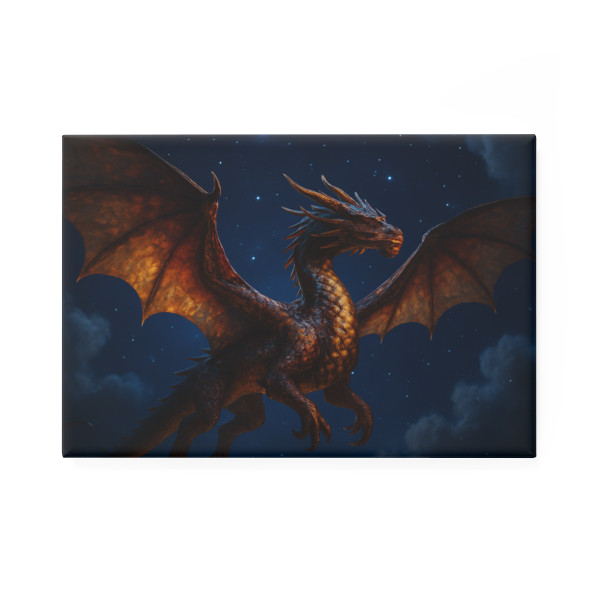 Celestial Fire Drake - Button Magnet, Rectangle (1 & 10 pcs)