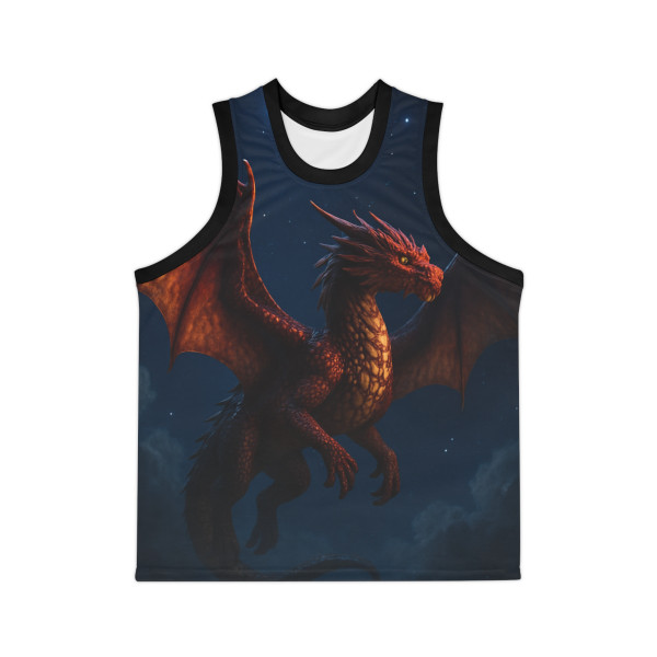 Celestial Fire Drake - Unisex Basketball Jersey (AOP)
