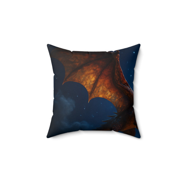 Celestial Fire Drake - Faux Suede Square Pillow