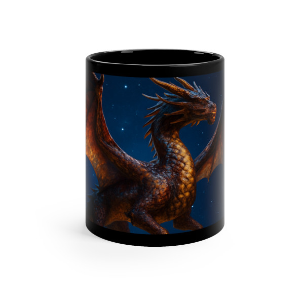 Celestial Fire Drake - Black Coffee Mug, 11oz