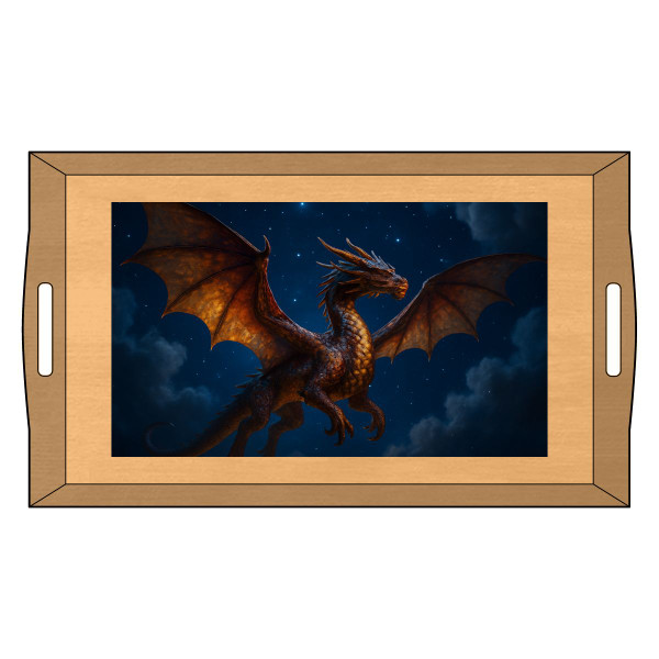 Celestial Fire Drake - Bamboo Serving Tray (Engraving)