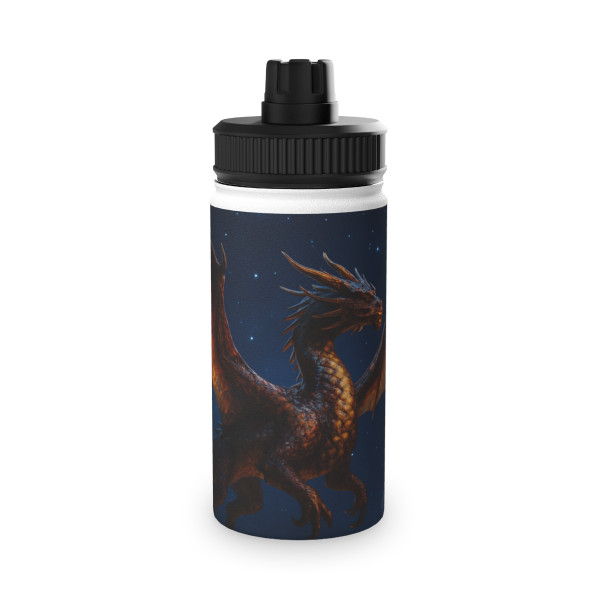 Celestial Fire Drake - Stainless Steel Water Bottle, Sports Lid