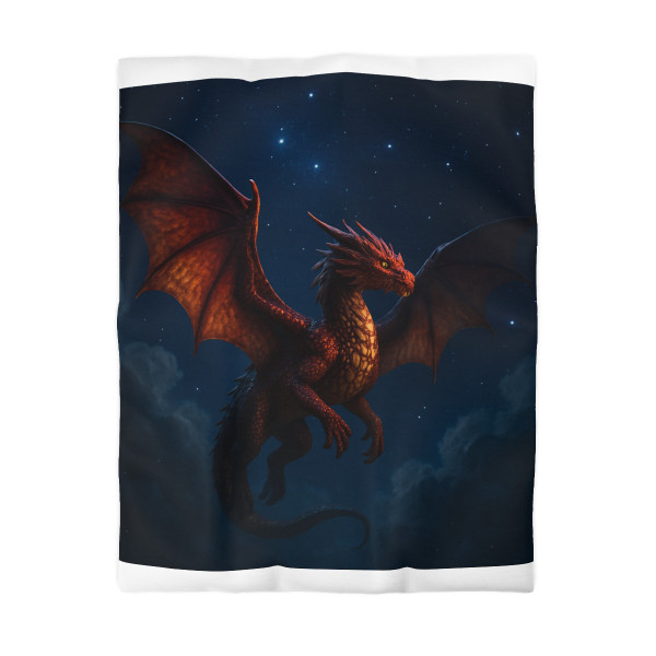 Celestial Fire Drake - Microfiber Duvet Cover