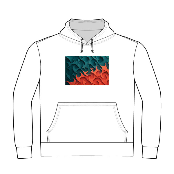 Fractal Harmony Waves - Unisex Heavyweight Pullover Hoodie