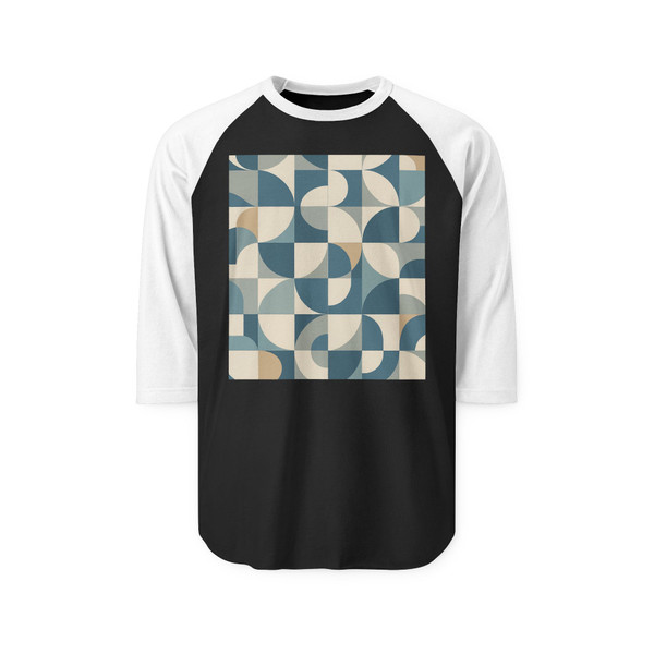 Geometric Flow - Unisex Three-Quarter Sleeve Raglan Shirt