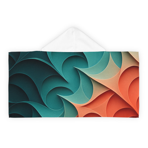 Fractal Harmony Waves - Youth Hooded Towel
