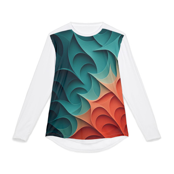 Fractal Harmony Waves - Men's UV Protection Long Sleeve Shirt (AOP)