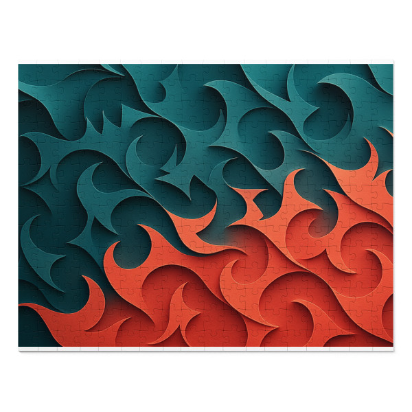 Fractal Harmony Waves - Jigsaw Puzzle with Tin