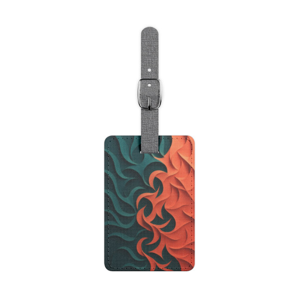 Fractal Harmony Waves - Saffiano Polyester Luggage Tag, Rectangle