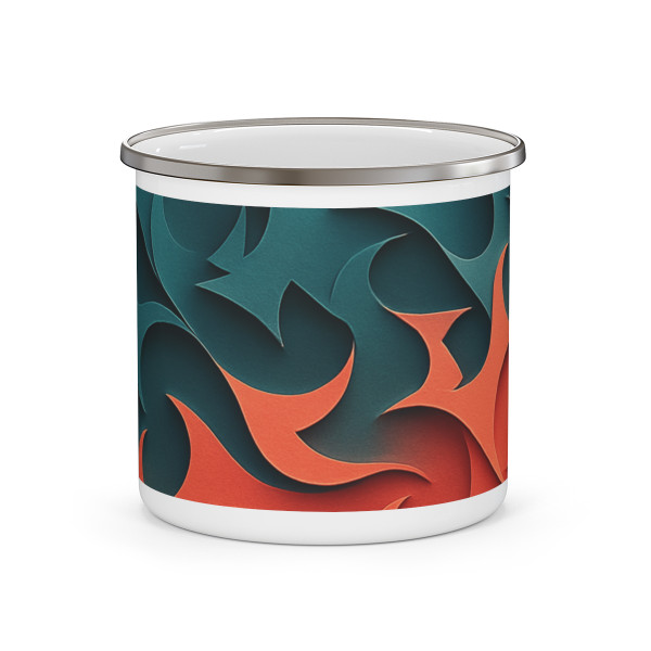 Fractal Harmony Waves - Enamel Camping Mug