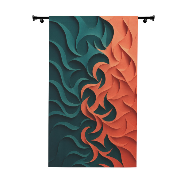 Fractal Harmony Waves - Window Curtains (1 Piece)