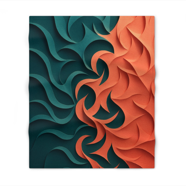 Fractal Harmony Waves - Throw Blanket