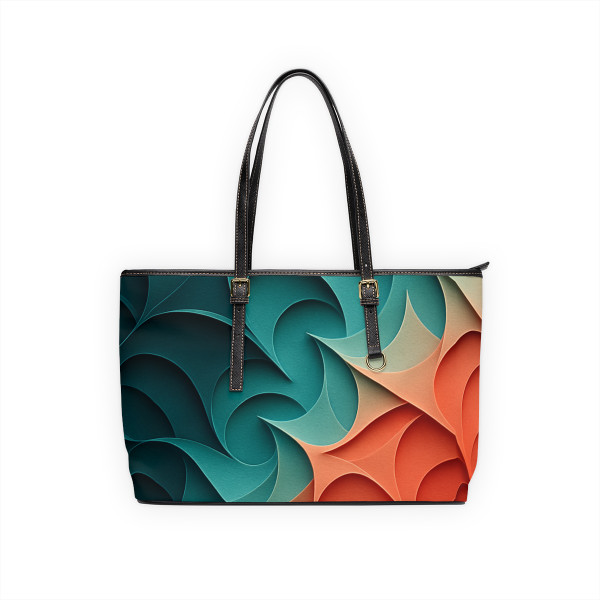 Fractal Harmony Waves - PU Leather Shoulder Bag
