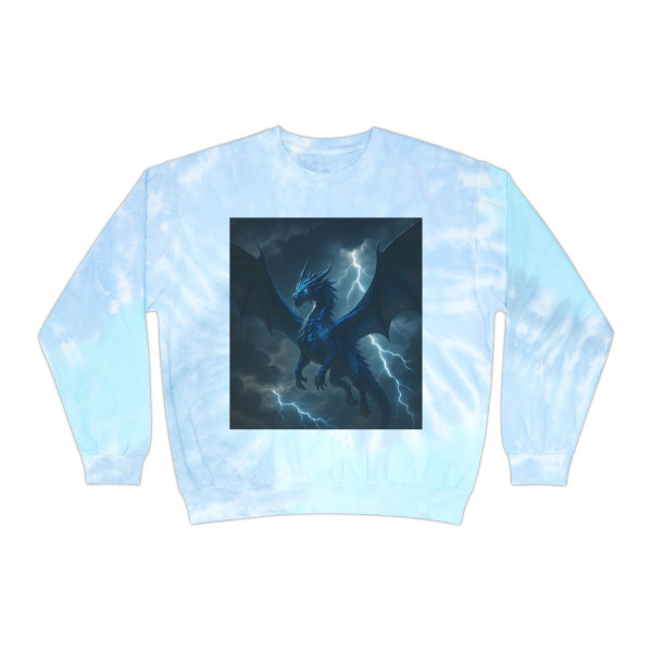 Celestial Storm Dragon - Unisex Tie-Dye Sweatshirt