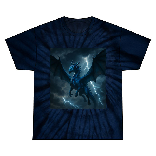 Celestial Storm Dragon - Unisex Tie Dye Cotton Tee