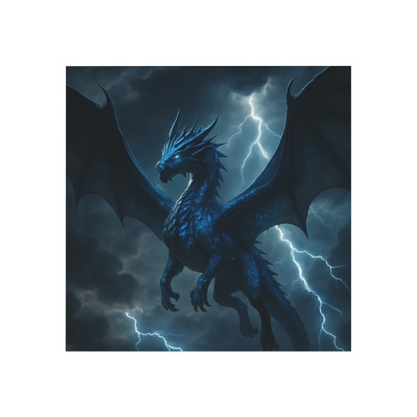 Celestial Storm Dragon - Square Magnet