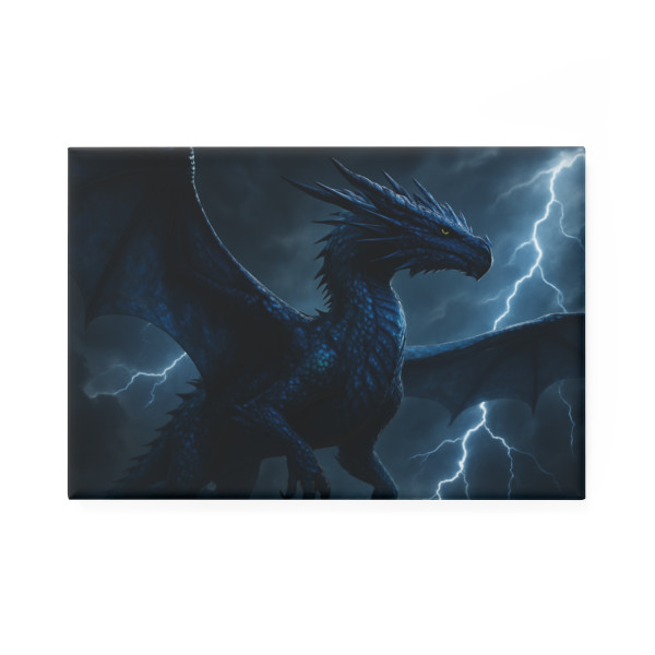 Celestial Storm Dragon - Button Magnet, Rectangle (1 & 10 pcs)
