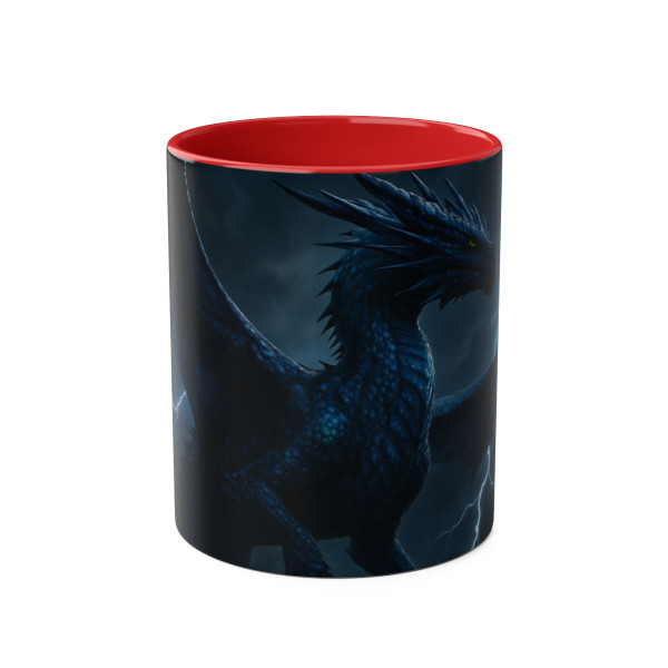 Celestial Storm Dragon - Two-Tone Coffee Mugs, 11oz