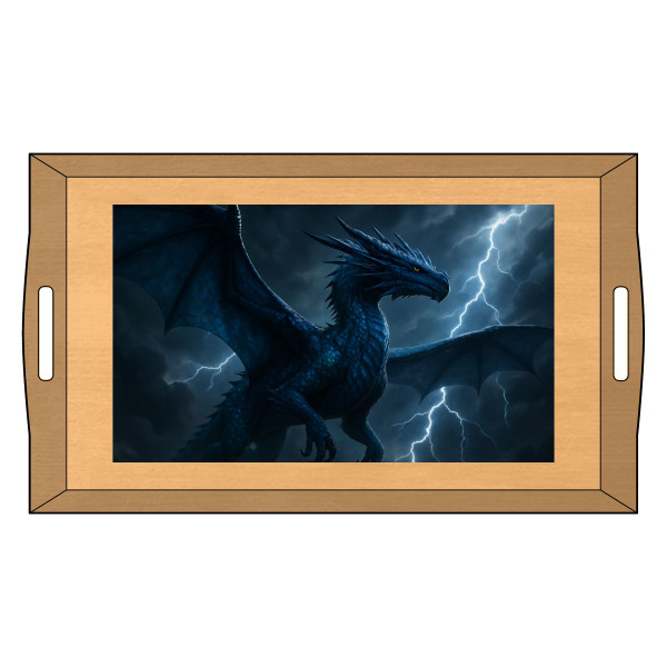 Celestial Storm Dragon - Bamboo Serving Tray (Engraving)