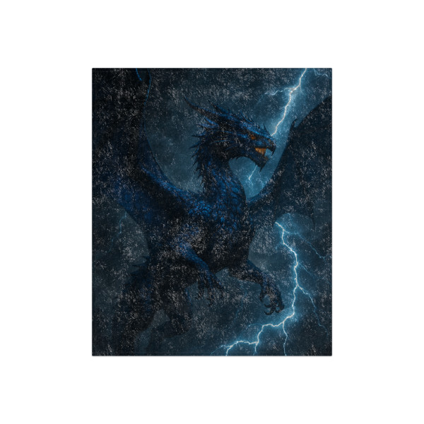 Celestial Storm Dragon - Crushed Velvet Blanket