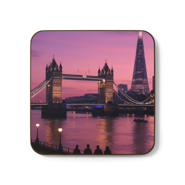 London Twilight Reflections - Hardboard Back Coaster