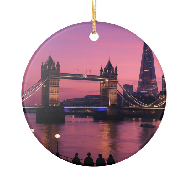 London Twilight Reflections - Ceramic Decoration Ornament, (1pc)