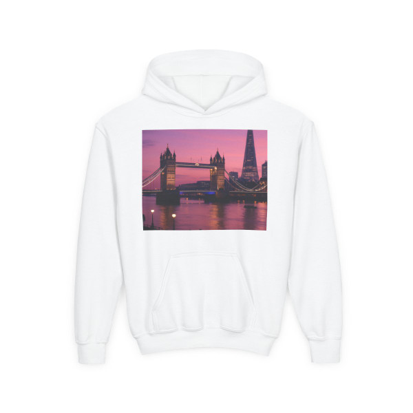 London Twilight Reflections - Youth Heavy Blend Hooded Sweatshirt