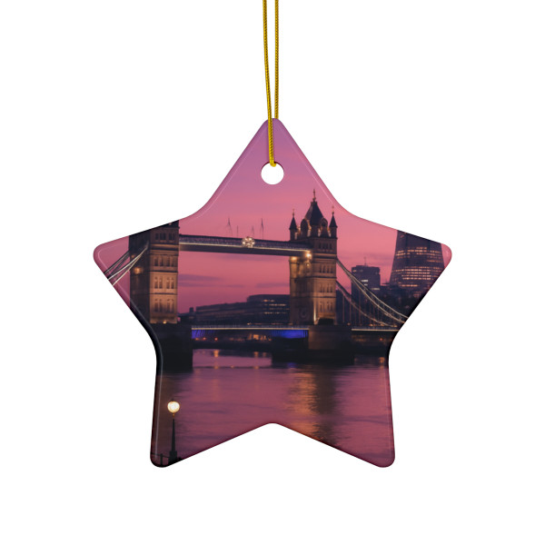 London Twilight Reflections - Ceramic Ornament, 4 Shapes