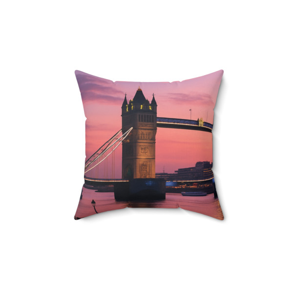 London Twilight Reflections - Spun Polyester Square Pillow