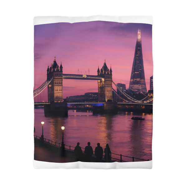 London Twilight Reflections - Microfiber Duvet Cover