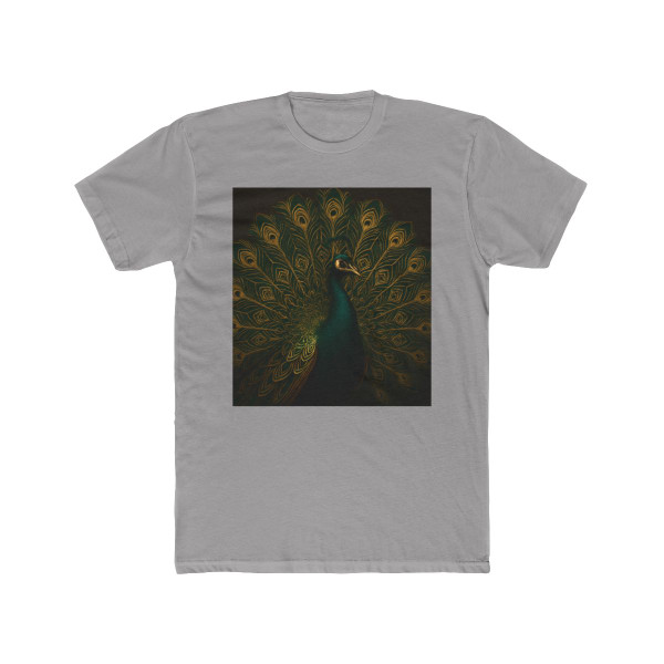 Gilded Peacock Elegance - Unisex Cotton Crew Tee